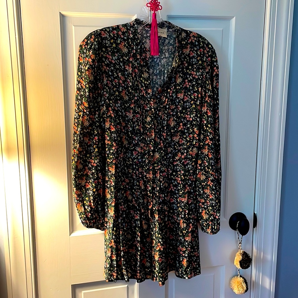 Gorgeous classic French green floral FLIRTY Sezane mini dress 36 (4) 💋